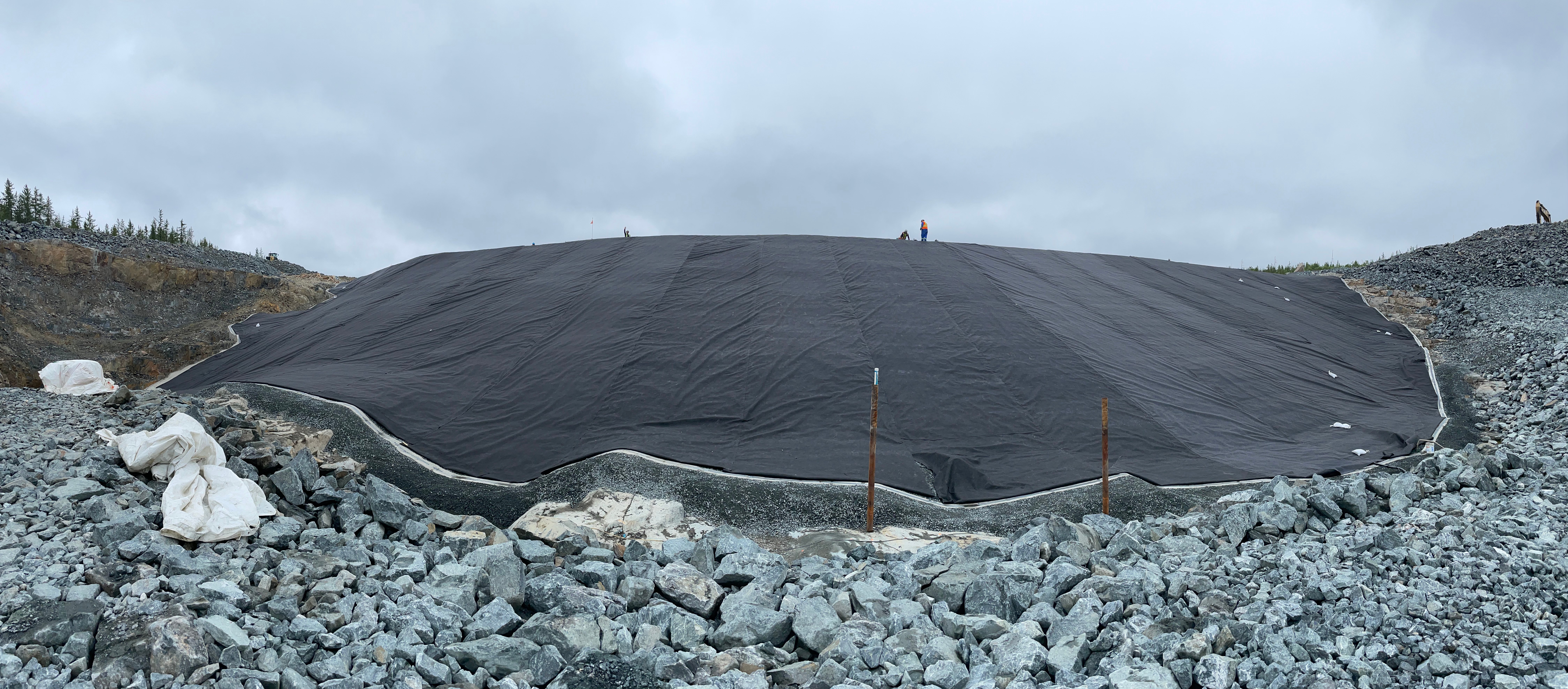 mine dam raise lining